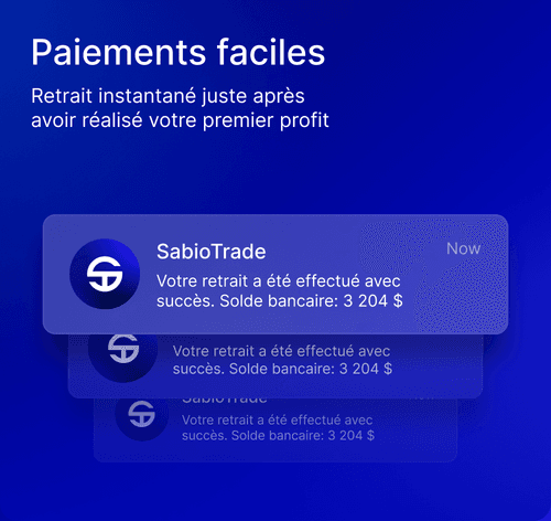 Easy payouts. Instant withdrawal right after making your first profit